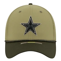 Casquette 39THIRTY Flex verte New Era Dallas Cowboys 2025 Salute to Service pour homme