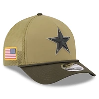 Men's New Era  Green Dallas Cowboys 2025 Salute to Service 9FORTY A-Frame M-Crown Adjustable Hat