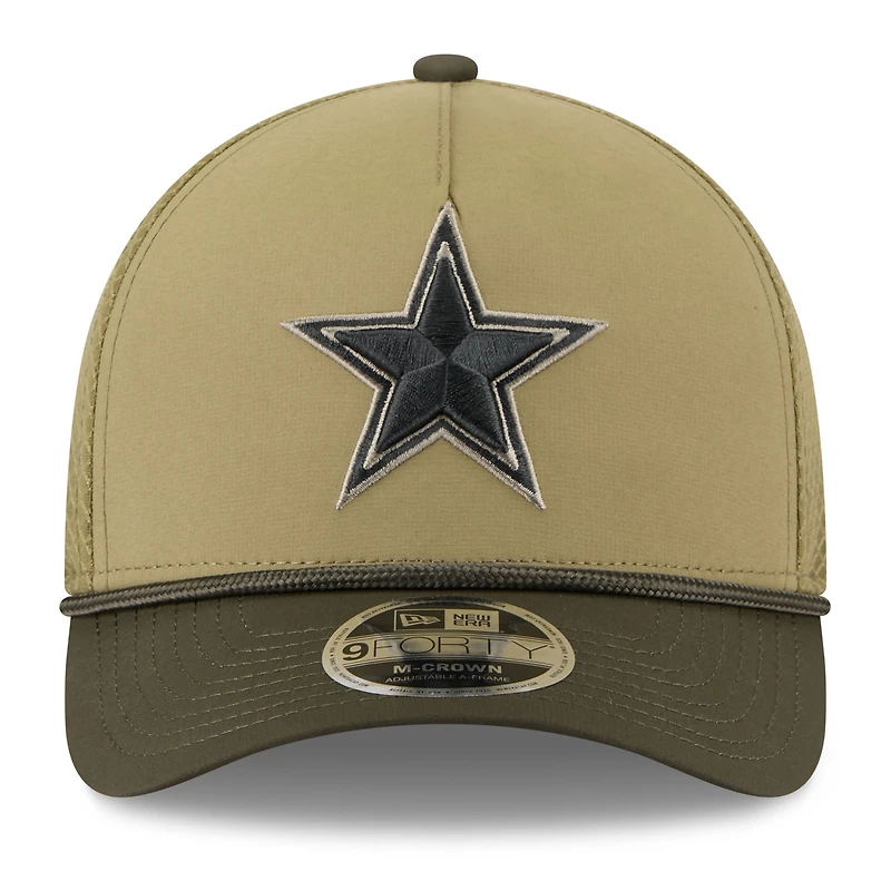 Men's New Era  Green Dallas Cowboys 2025 Salute to Service 9FORTY A-Frame M-Crown Adjustable Hat