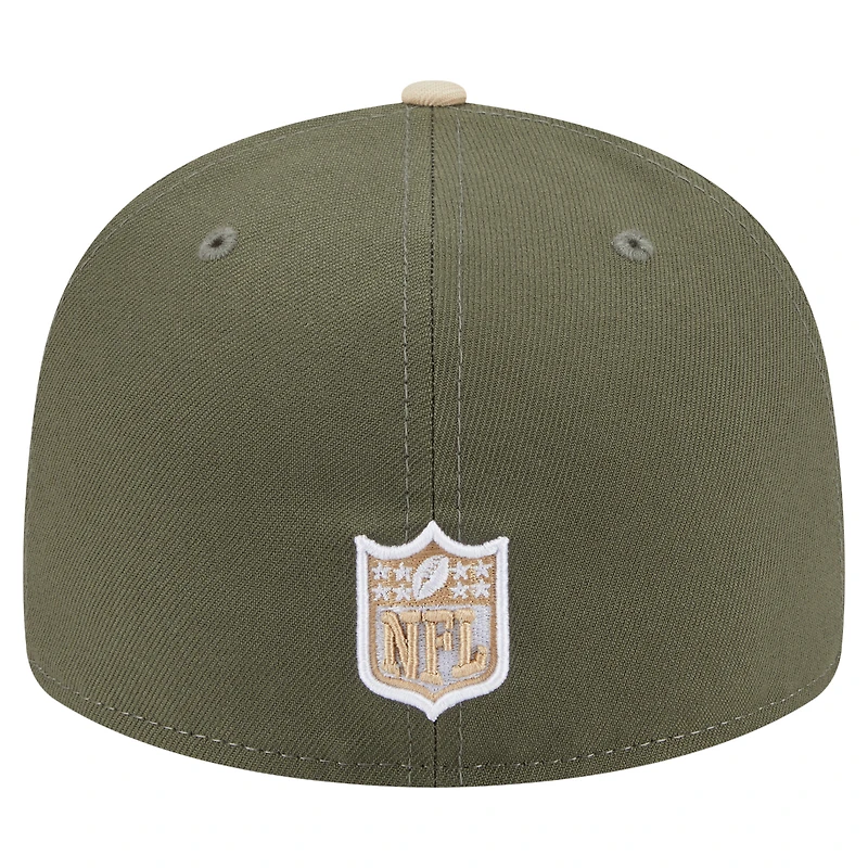 Men's New Era Light Beige/Olive Dallas Cowboys 2-Tone Color Pack Split Panel 59FIFTY Fitted Hat