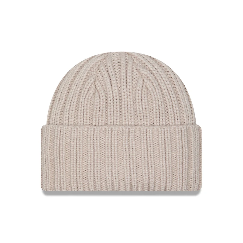 Men's New Era Light Beige Dallas Cowboys Logo Applique Cuffed Knit Hat