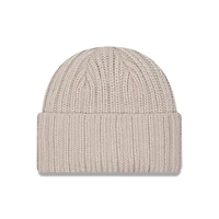 Men's New Era Light Beige Dallas Cowboys Logo Applique Cuffed Knit Hat