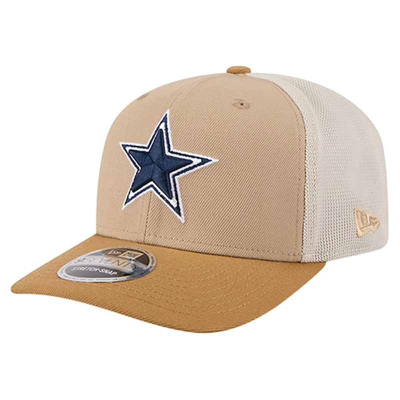 Men's New Era Light Beige Dallas Cowboys Two-Tone Trucker 9SEVENTY Adjustable Hat