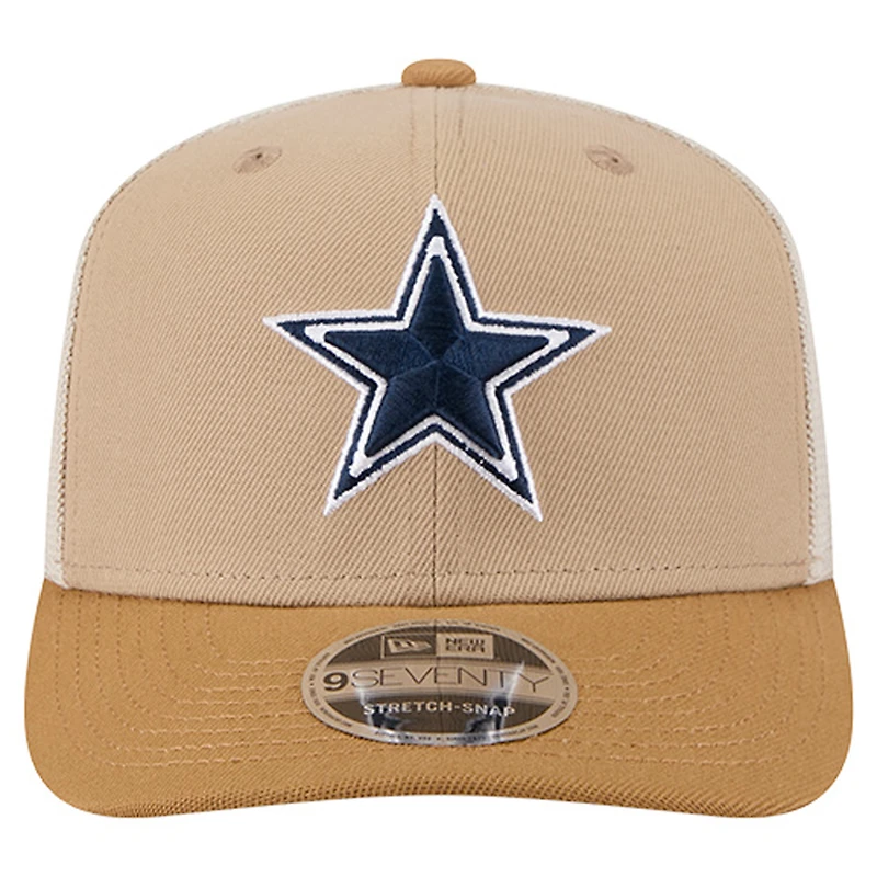 Men's New Era Light Beige Dallas Cowboys Two-Tone Trucker 9SEVENTY Adjustable Hat