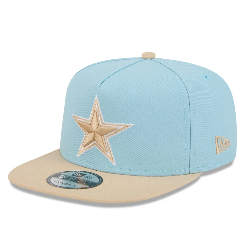 Men's New Era Light Blue/Brown Dallas Cowboys Two-Tone Color Pack A-Frame 9FIFTY Snapback Hat