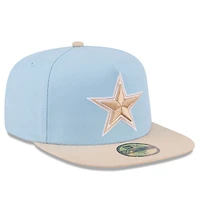 Men's New Era Light Blue/Light Beige Dallas Cowboys Two-Tone Color Pack A-Frame 59FIFTY Fitted Hat