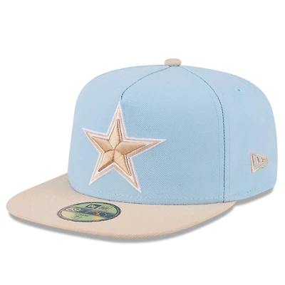 Casquette ajustée bicolore 59FIFTY bleu clair/beige clair des Cowboys de Dallas New Era pour homme