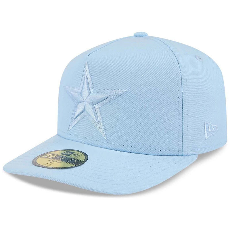 Men's New Era Light Blue Dallas Cowboys Color Pack A-Frame 59FIFTY Fitted Hat