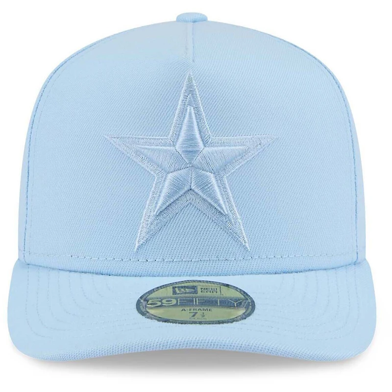 Men's New Era Light Blue Dallas Cowboys Color Pack A-Frame 59FIFTY Fitted Hat