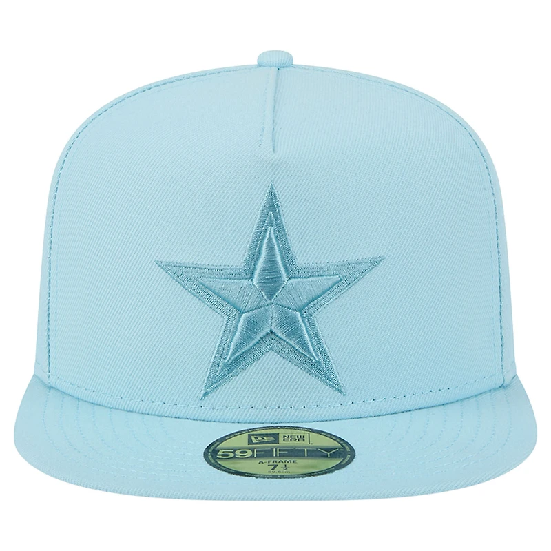 Men's New Era Light Blue Dallas Cowboys Color Pack A-Frame 59FIFTY Fitted Hat