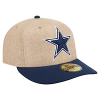 Men's New Era  Natural/Navy Dallas Cowboys Pre-Curved Twine 59FIFTY Fitted Hat