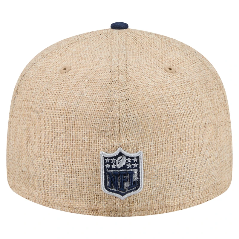 Men's New Era Natural/Navy Dallas Cowboys Pre-Curved Twine 59FIFTY Fitted Hat