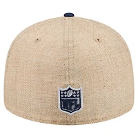 Men's New Era  Natural/Navy Dallas Cowboys Pre-Curved Twine 59FIFTY Fitted Hat
