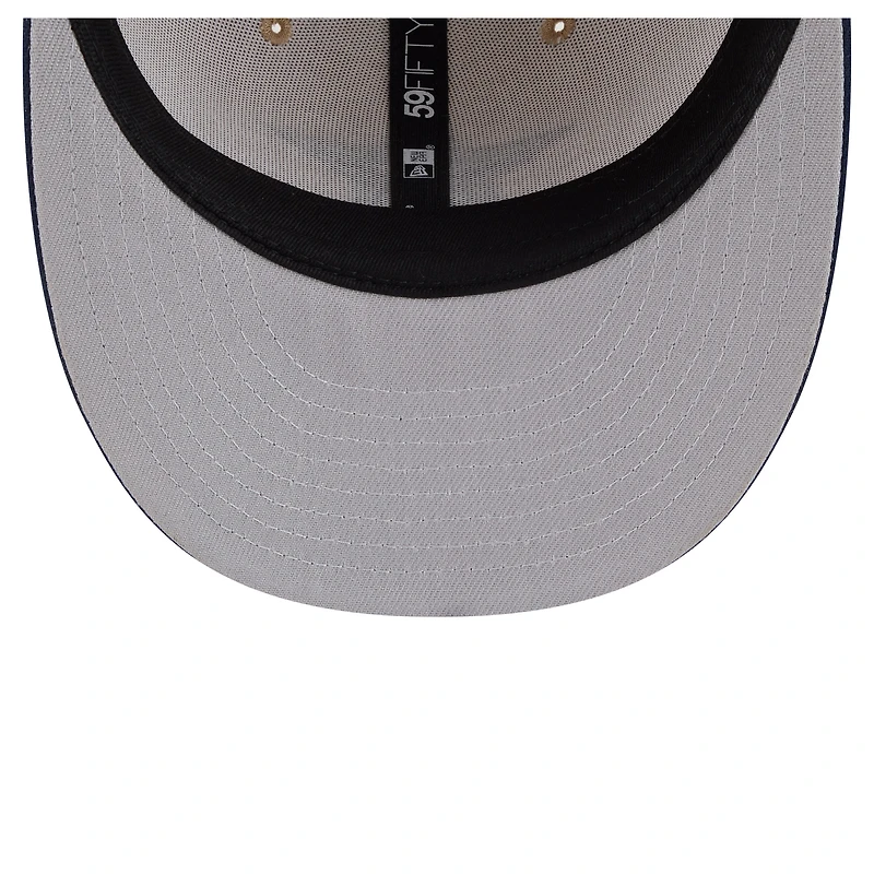 Men's New Era Natural/Navy Dallas Cowboys Pre-Curved Twine 59FIFTY Fitted Hat