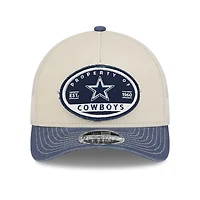 Men's New Era  Natural Dallas Cowboys Frayed M-Crown A-Frame 9FORTY Adjustable Hat