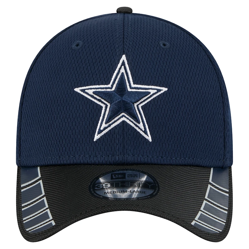 Casquette New Era 39THIRTY Flex bleu marine/noir pour homme des Cowboys de Dallas