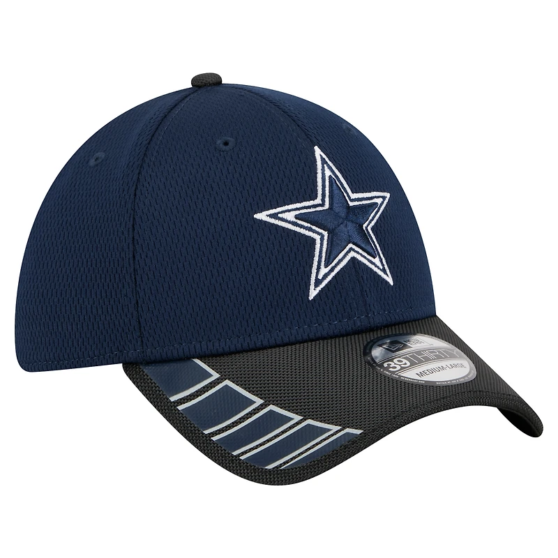 Casquette New Era 39THIRTY Flex bleu marine/noir pour homme des Cowboys de Dallas