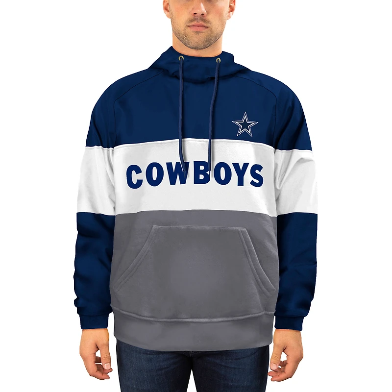 Sweat à capuche polaire New Era bleu marine/gris Dallas Cowboys pour homme, grandes tailles