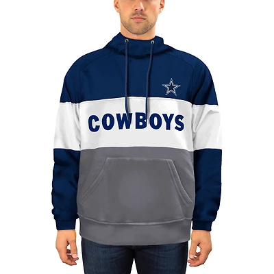 Sweat à capuche polaire New Era bleu marine/gris Dallas Cowboys pour homme, grandes tailles