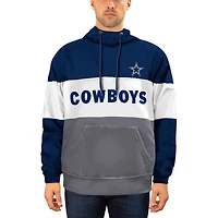 Sweat à capuche polaire New Era bleu marine/gris Dallas Cowboys pour homme, grandes tailles