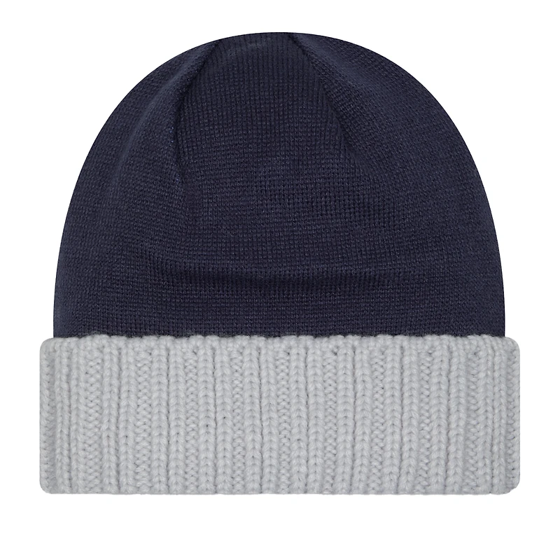 Bonnet en tricot à revers surdimensionné bleu marine/gris Dallas Cowboys New Era pour homme