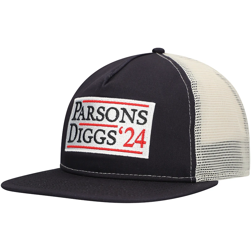 Casquette snapback de golfeur Dallas Cowboys Election Trucker bleu marine/naturel New Era pour homme