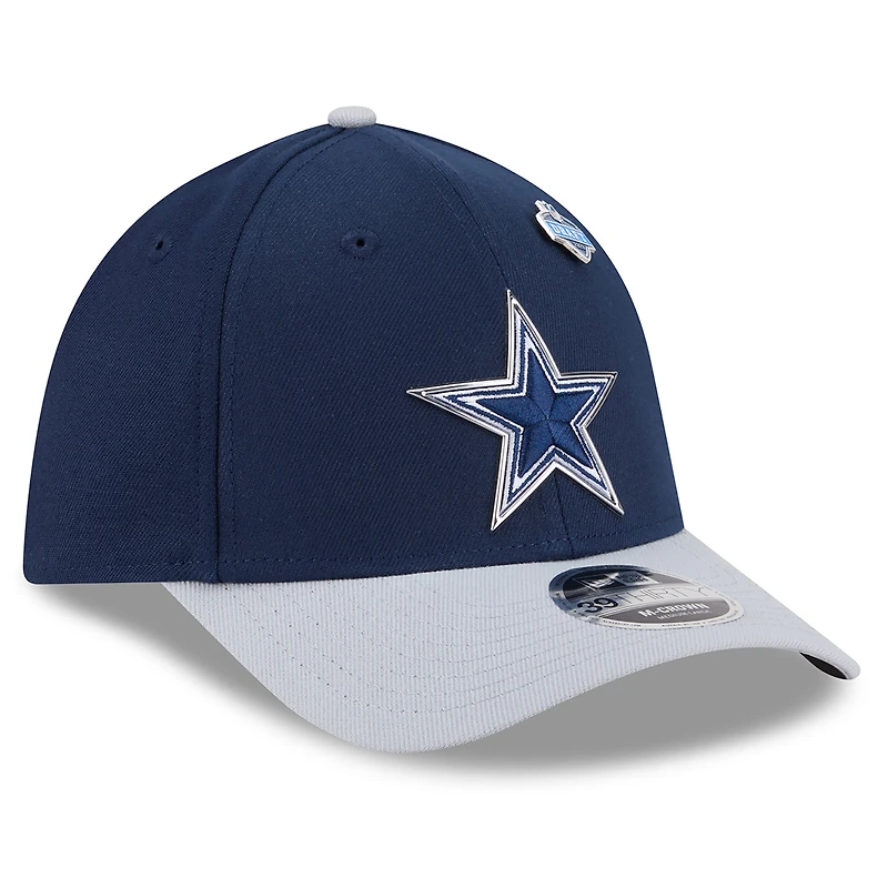 Men's New Era  Navy/Silver Dallas Cowboys 2026 NFL Draft 39THIRTY M-Crown Flex Hat