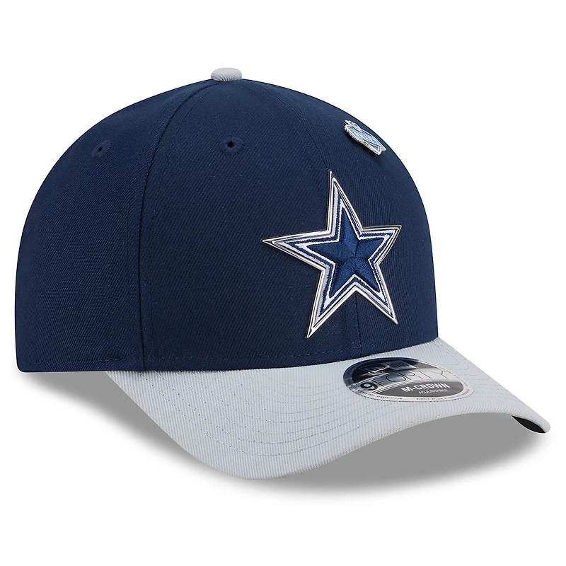 Casquette ajustable New Era 9FORTY M-Crown pour homme, bleu marine/argent, Dallas Cowboys, Draft NFL 2026