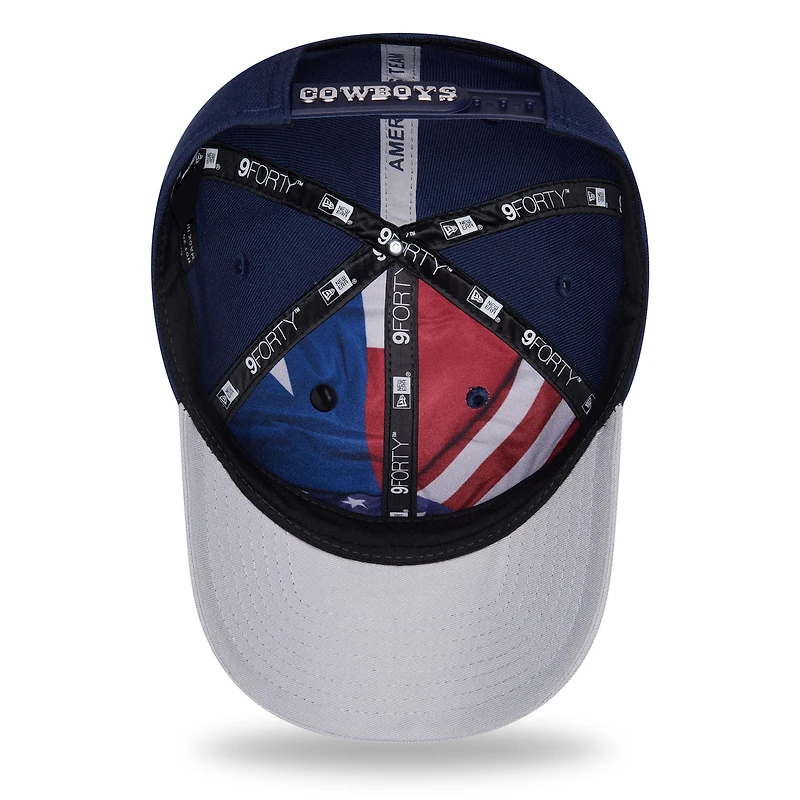 Casquette ajustable New Era 9FORTY M-Crown pour homme, bleu marine/argent, Dallas Cowboys, Draft NFL 2026