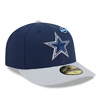 Casquette ajustée New Era 59FIFTY pour homme, bleu marine/argent, Dallas Cowboys, Draft NFL 2026, pré-courbée