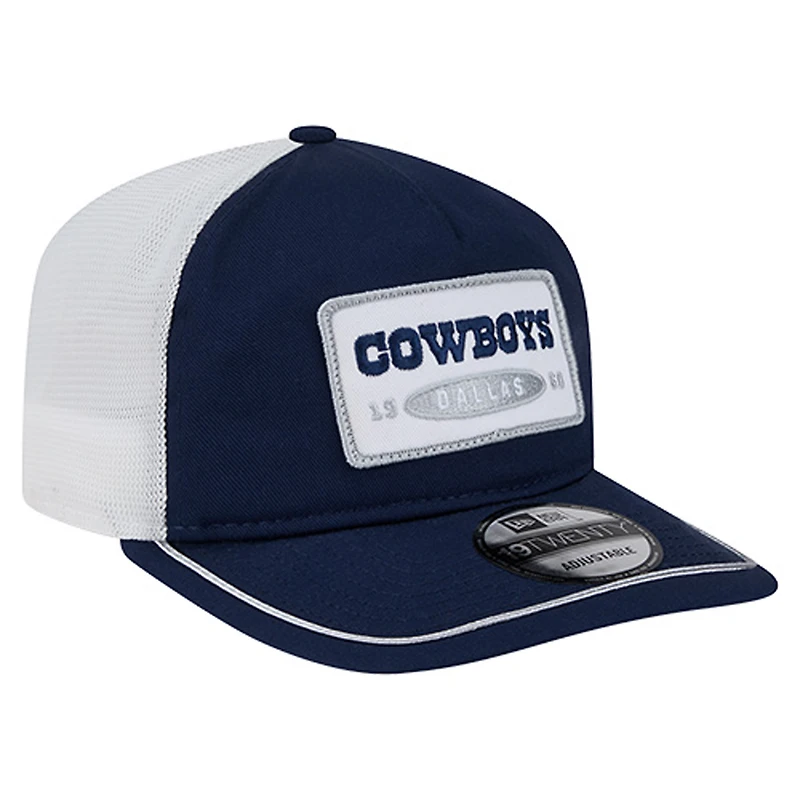 Men's New Era Navy/White Dallas Cowboys Patch 19TWENTY Adjustable Hat