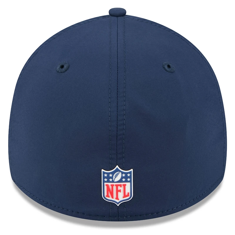 Casquette 39THIRTY Flex Sideline 2025 bleu marine des Cowboys de Dallas New Era pour homme