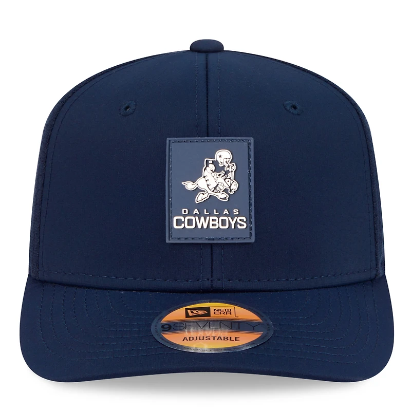 Men's New Era Navy Dallas Cowboys 2025 Sideline Throwback 9SEVENTY Trucker Adjustable Hat
