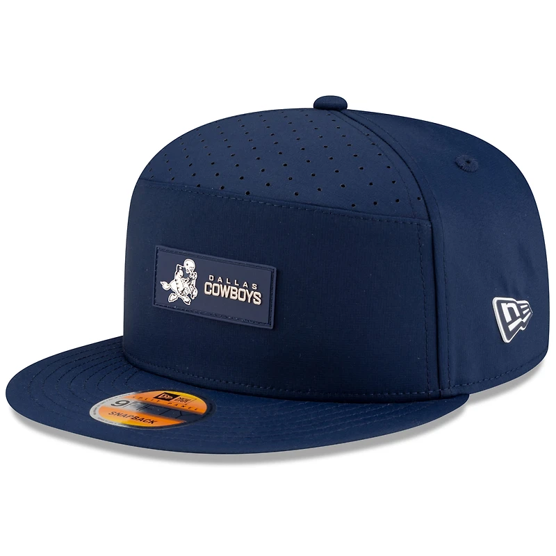 Men's New Era Navy Dallas Cowboys 2025 Sideline Throwback Split Panel 9FIFTY Snapback Hat