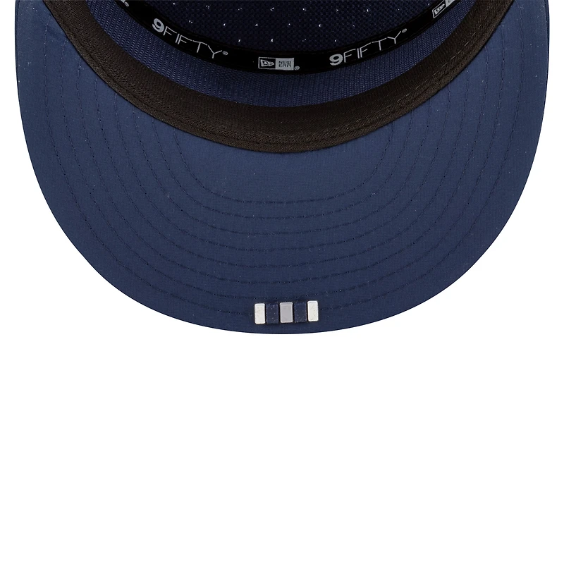 Men's New Era Navy Dallas Cowboys 2025 Sideline Throwback Split Panel 9FIFTY Snapback Hat