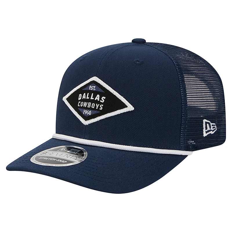 Men's New Era Navy Dallas Cowboys 9SEVENTY Team Rope Stretch-Snap Hat