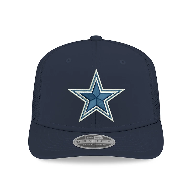 Casquette trucker ajustable New Era Dallas Cowboys 9SEVENTY bleu marine pour homme