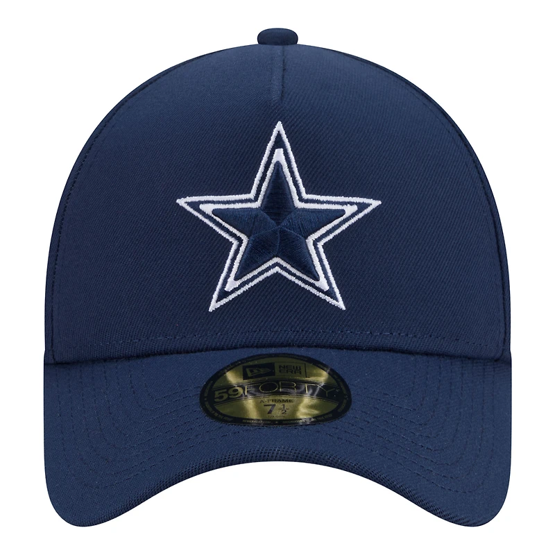 Men's New Era Navy Dallas Cowboys A-Frame 59FORTY Fitted Hat