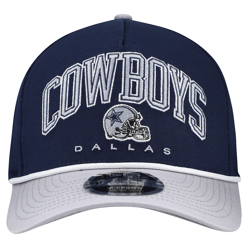 Men's New Era Navy Dallas Cowboys Arch 9FORTY A-Frame M-Crown Adjustable Hat