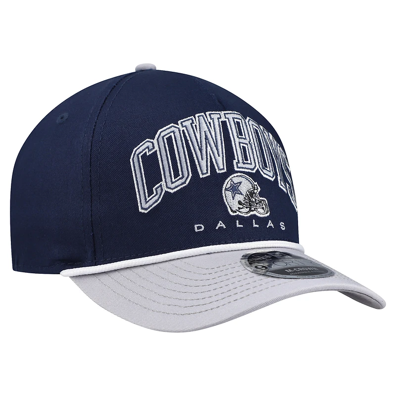 Men's New Era Navy Dallas Cowboys Arch 9FORTY A-Frame M-Crown Adjustable Hat