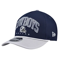 Men's New Era Navy Dallas Cowboys Arch 9FORTY A-Frame M-Crown Adjustable Hat
