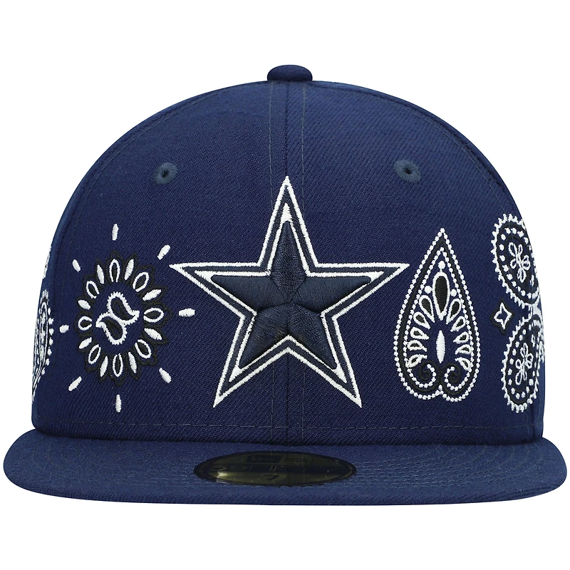 Bandana 59FIFTY Dallas Cowboys New Era pour homme - Bleu marine Casquette ajustée