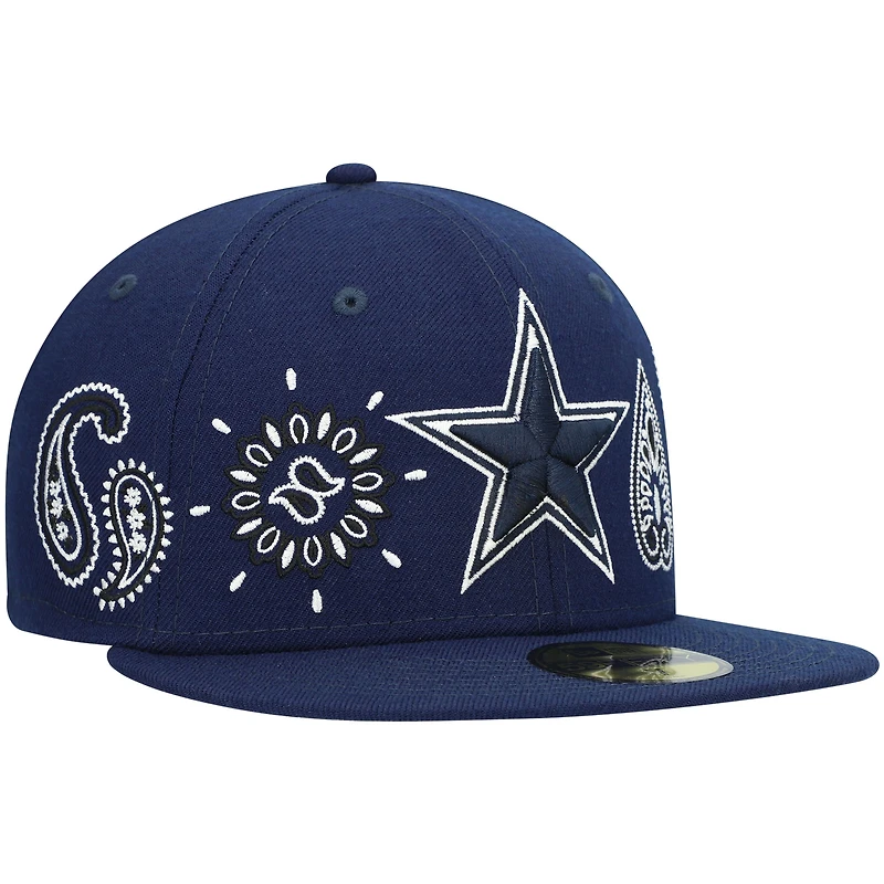Bandana 59FIFTY Dallas Cowboys New Era pour homme - Bleu marine Casquette ajustée