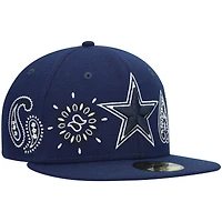 Bandana 59FIFTY Dallas Cowboys New Era pour homme - Bleu marine Casquette ajustée