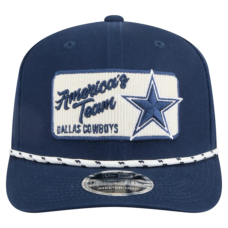Casquette ajustable New Era bleu marine Dallas Cowboys Chant 9SEVENTY pour homme