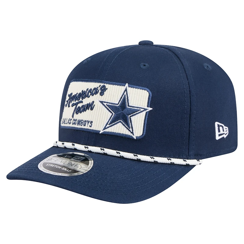 Casquette ajustable New Era bleu marine Dallas Cowboys Chant 9SEVENTY pour homme