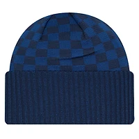 Bonnet en tricot à revers à carreaux bleu marine Dallas Cowboys New Era pour homme