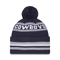 Bonnet classique en tricot à revers avec pompon New Era bleu marine Dallas Cowboys pour homme