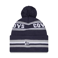 Bonnet classique en tricot à revers avec pompon New Era bleu marine Dallas Cowboys pour homme