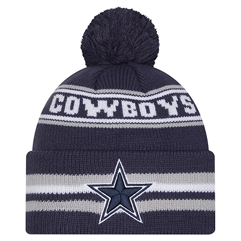 Men's New Era  Navy Dallas Cowboys Classic Cuffed Knit Hat with Pom